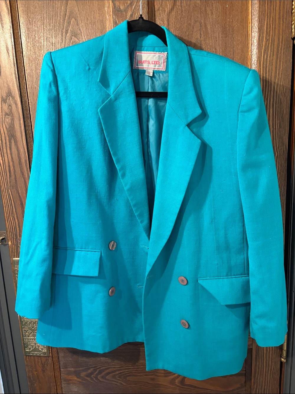 Women’s Turquoise Double-Breasted Blazer by
